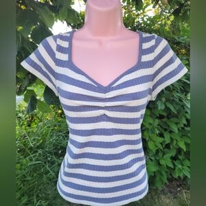 Madewell stripe summer blue white high quality top